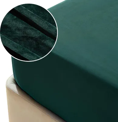 Zdjęcie produktu dla Prześcieradło Pluszowe Miś Mikrofibra Polarowe Fluffy 200X220 Butelkowa Zieleń