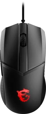 Produktbild von MSI Clutch Gaming-Maus - USB 2.0 - Optisch - 6 Taste(n) - Schwarz - Kabel - 16000 dpi Auflösung - Scroll-Rad