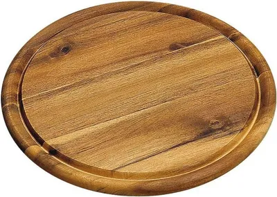 Holzschneidebrett mit Saftrinne 25 x 25 cm Servierbrett Brotzeitbrett