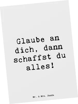 Produktbild von Mr. & Mrs. Panda Grußkarte Spruch Angst überwinden - Weiß - Geschenk, Ansichtskarten, bildkarte, Zuversicht, Freude, Vertrauem, Postkarten, Fotokarte, Mutmacher, Trost