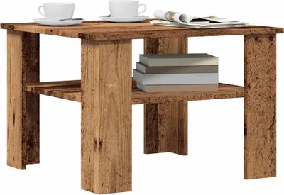 Image de Maison Exclusive - Table basse aspect bois ancien 60x60x42 cm Matériau dérivé du bois