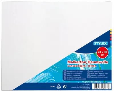 Produktbild von Stylex 28667, Lackierung, Leinwandpaneel, Weiß, Baumwolle, 300 mm, 240 mm