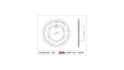 Image de RK Kettenrad 530 44Z Stahl Silber