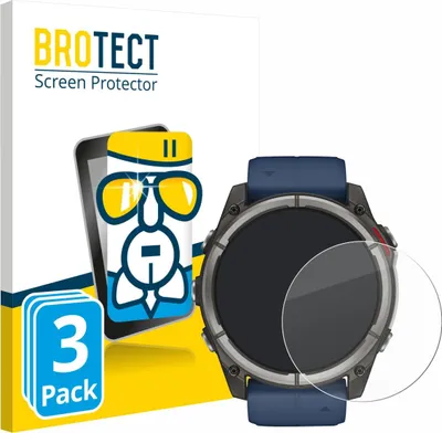 Produktbild von 3x BROTECT Schutzglas für Garmin quatix 8 (51 mm) Schutzfolie Panzer Folie Glas Display Schutz klar