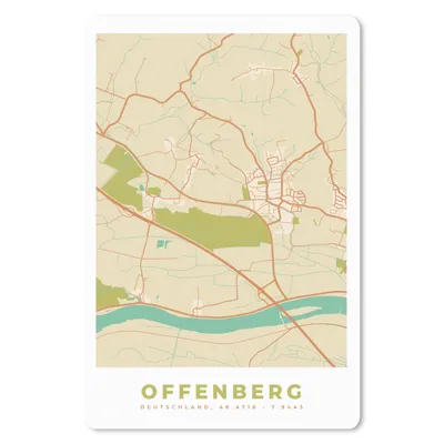 Produktbild von MuchoWow® Mauspad Mousepad Jahrgang - Stadtplan - Offenberg - Karte 40x60 cm - Mousepads - Maus Mat - Pad - Mausunterlage - Schreibtisch Accesoire