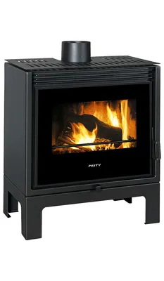 Image de Poêle à bois Prity PM-TV SL avec grande vitre 13kW chauffage au bois