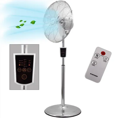 Produktbild von Syntrox Germany Edelstahl Standventilator 60W 3 Stufen mit Timer Chrom