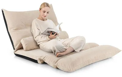 Image de Fauteuil pliable pour 2 personnes, modèle LA00518, avec dossier réglable, capacité de charge de 150 kg, couleur beige