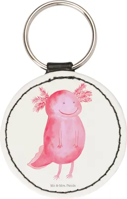 Produktbild von Mr. & Mrs. Panda Anhänger Axolotl Glücklich - Weiß - Geschenk, Lebensfroh, schlüssel, Lurche, Taschenbaumler, Motivation, Schlüsselanhänger, gut Gelaunt, für, Gute Laune