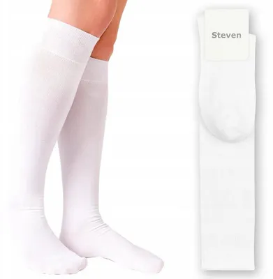 Produktbild von Steven 027 Herren Kniestrümpfe Baumwolle Weiß
