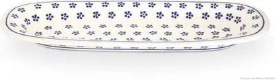 Produktbild von Original Bunzlauer Keramik Servierplatte Platte Teller schmal länglich oval 37,4x13,4x3,0 cm Design 225