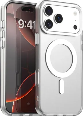 Immagine prodotto di Custodia per iPhone 17 Pro Max, compatibile con MagSafe, sottile custodia semi-trasparente opaca antiurto Bianco