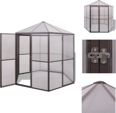 Obrázek produktu pro vidaXL Hliníkový skleník 240×211×232 cm - Skleníky