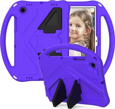 Produktbild von Kinder Hülle für Samsung Galaxy Tab A8 10.5-Zoll 2021 (SM-X200/X205), Eva Leichte Stoßfeste Faltbarem Ständer, Kids Griff Schutzhülle Lila