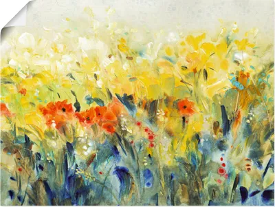 Produktbild von ARTland Poster Schwingende Blumen II Größe: 80x60 cm