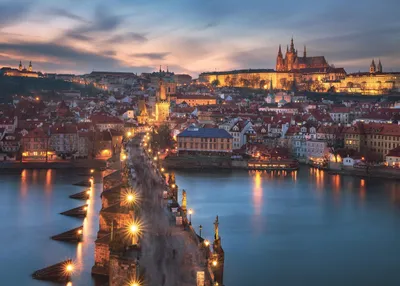 Imagen del producto de RAVENSBURGER: Puzzle de la colección "Praga", "Praga de noche", 1000 piezas