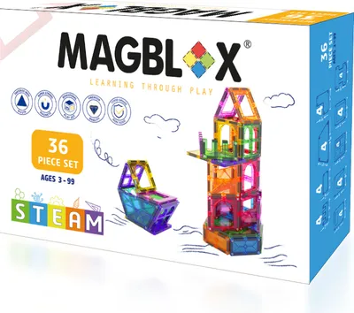 Obrázek produktu pro Magblox magnetická sada - 36 kusů magnetických stavebních doplňků