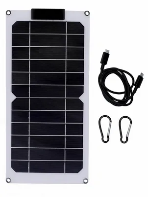 Obrázek produktu pro Přenosný solární panel 20W s 2 porty typu C, vysoce účinný monokrystalický solární panel pro nabíjení telefonů a tabletů