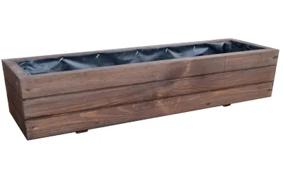 Produktbild von Blumenkasten Holz 90 cm lang – Balkon Pflanzkasten wetterfest & fertig montiert – Pflanzkübel Holz für Terrasse & Garten D6 Palisander