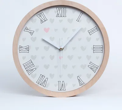 Produktbild von Holzuhr 20fi cm wanduhr - weiße Spitzen - Herzen Hintergrund
