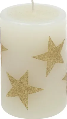 Produktbild von Steinhart Stumpenkerze Multistern Ø 6,8 x 10 cm champagner