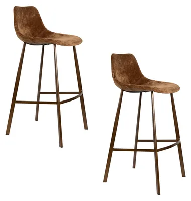 Produktbild von Dutchbone Franky Barhocker 80 cm Cognac - 2 er Set