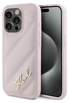 Obrázek produktu pro Etui Karl Lagerfeld Diagonal Quilted Script Na Iphone 15 Pro - Různé