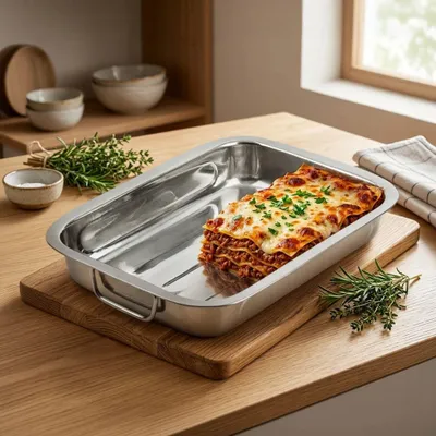 Obrázek produktu pro Nerezová pekáč se skládacími rukojeťmi 30,5x22,5x5 cm