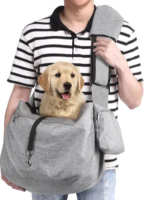 Produktbild von Famanu Hundetragetasche für kleine Hunde bis 11 kg - Bequeme und atmungsaktive Tasche mit verstellbarem Schultergurt