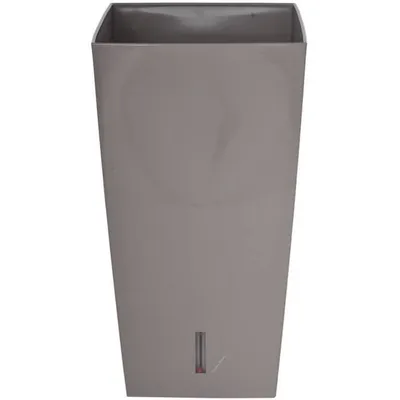 Image de Pot de fleurs à réserve d'eau Hydrosystem Eva New Carré Haut 28x28cm - H52cm - 31L - Taupe - Fabrication Française