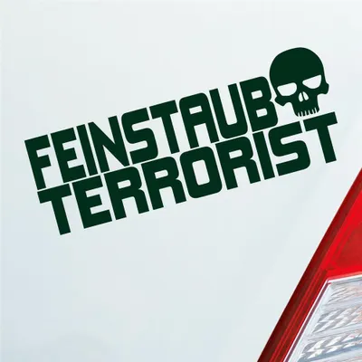 Produktbild von Auto Aufkleber Feinstaub Terrorist Tuning 15x6 cm Dunkelgrün Sticker Heckscheibenaufkleber