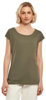 Produktbild von Build Your Brand Damen T-Shirt Ladies Wide Neck Tee, Farbe Olive, Größe L