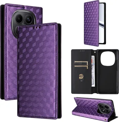 Obrázok produktu pre Puzdro z umelej kože pre Xiaomi Redmi Note 15 5G / 4G, skladacie puzdro s priehradkami na karty, fialové