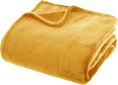 Produktbild von Plaid flanell gelb 180x230cm  - Atmosphera créateur d'intérieur