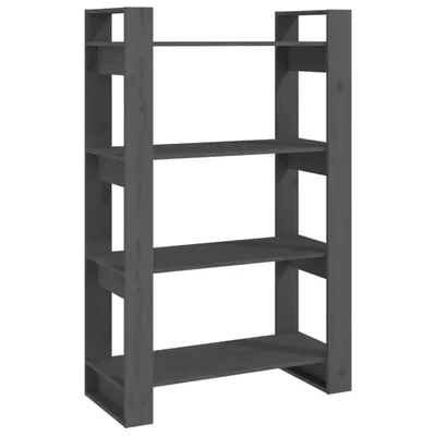 Image de vidaXL Bibliothèque/Séparation de pièce Gris 80x35x125 cm Pin massif