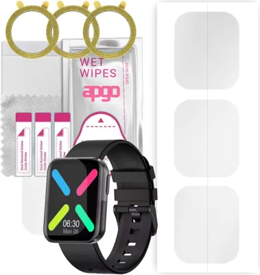 Produktbild von apgo 3 Stück Schutzfolie, klar, kompatibel mit Kumi GT6 Smartwatch, Hydrogel Displayschutzfolie mit Positionierhilfe, Displayfolie, robust und kratzfest