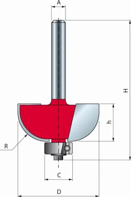 Image de Mèche pour arrondi concave FREUD - Ø19 H12,7/54,2 Q8 Z2 - F03FR01695 -30-10008P