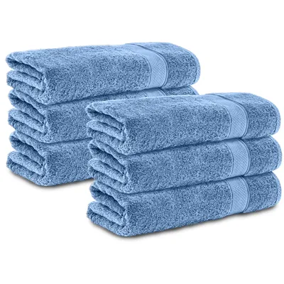 Produktbild von Komfortec 6er Duschtücher 70x140 cm Set aus 100% Baumwolle, 470g/m², Frottee, Weich, Hellblau