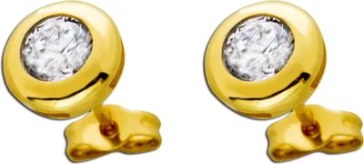 Produktbild von Solitär Ohrstecker Gelbgold 333 8K weiße Zirkonia Brillantlook