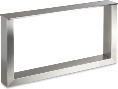 Produktbild von Tischgestell TAB Edelstahl gebürstet Profil 80 x 40 mm Höhe: 400 mm Tiefe 700 mm Tischkufen Industriedesign Tischuntergestell Tischkufe Kufengestell von Sotech