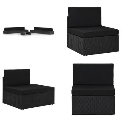 Produktbild von vidaXL 9 tlg. Garten Lounge Set mit Kissen Schwarz Poly Rattan - Garten-Lounge-Set - Garten-Lounge-Sets - Terrassen-Lounge-Set - Terrassen-Lounge-Sets
