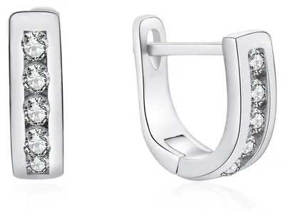 Imagen del producto de Elegantes pendientes de plata con circonitas brillantes, modelo E0000409