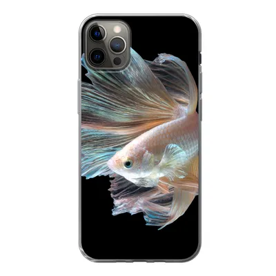 Produktbild von MuchoWow® Handyhülle Schutzhülle Hülle für iPhone 12 Pro Max Fisch - Schwanz - Schwarz Silikon Softcase Handy Hülle - Hartschale