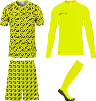 Produktbild von Uhlsport Progressive Torwart Set 164 fluo gelb/schwarz
