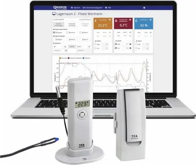 Produktbild von TFA-Dostmann WeatherHub, Weiß, Außen-Hygrometer, Außen-Thermometer, Kunststoff, 0 - 99%, -40 - 60 °C, -40 - 140 °F