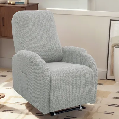Produktbild von （Hellgrau）Relaxsessel Bezug 4-teilig, Jacquard Abdeckung für 1-Sitzer, Waschbar, Schützend für Lazyboy Sessel, Möbel Schutzbezug für Wohnzimmer