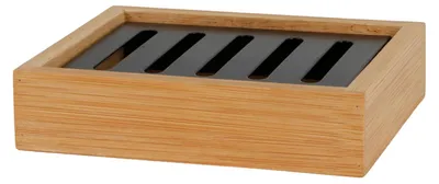 Image de BURI Porte-savon en bambou Porte-savon Support de savon Bol Salle de bain