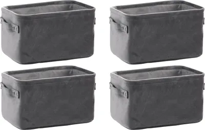 Produktbild von Aufbewahrungskörbe - 30 x 21 cm - Grau - Samt - mit Griffen - 4er Set