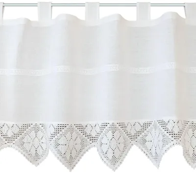 Produktbild von Scheiben-Gardine Landhaus-Stil Häkelspitze 150 x 60 cm Baumwolle-Mix