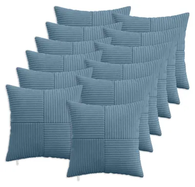 Zdjęcie produktu dla Pokrowce na poduszki vidaXL, 12 sztuk, ALMELO, niebieskie, 40 x 40 cm, materiał: cord